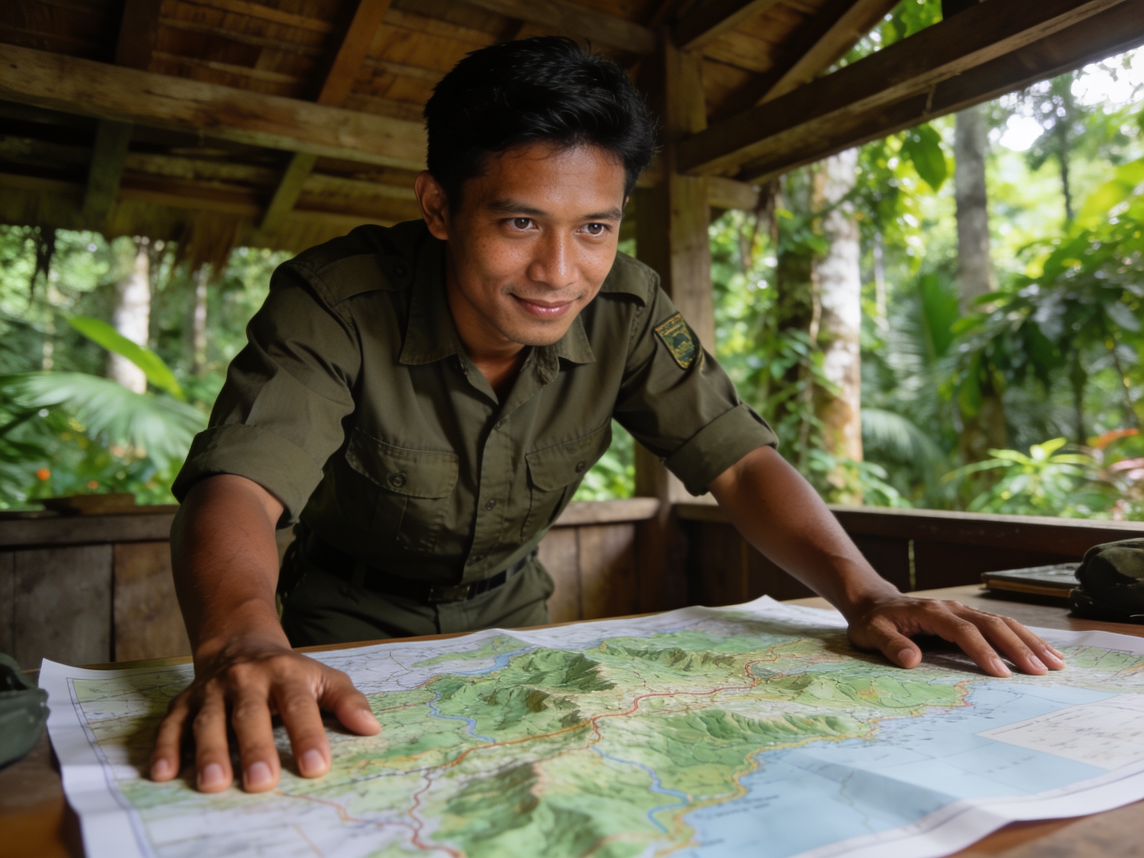 Pemandang alam hutan Indonesia yang asri dan tenang